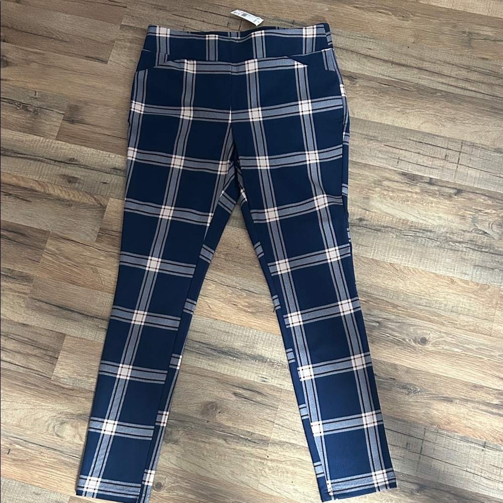 Versona Navy Plaid Pants